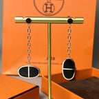 ??Loco?¡¥CHAINE VERSO BLACK CERAMIC EARRINGS