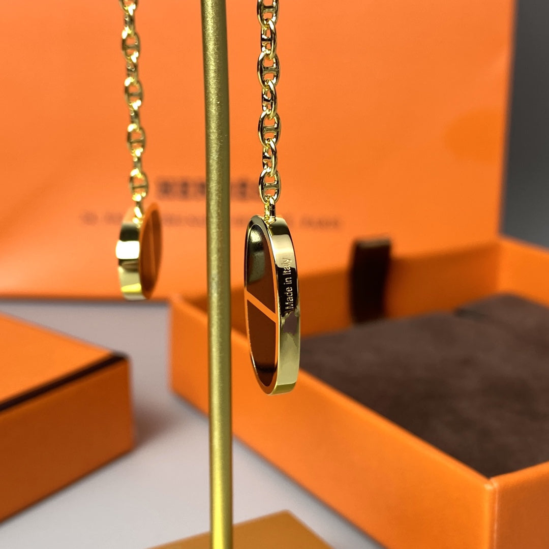 ??Loco?¡¥CHAINE VERSO BLACK CERAMIC EARRINGS