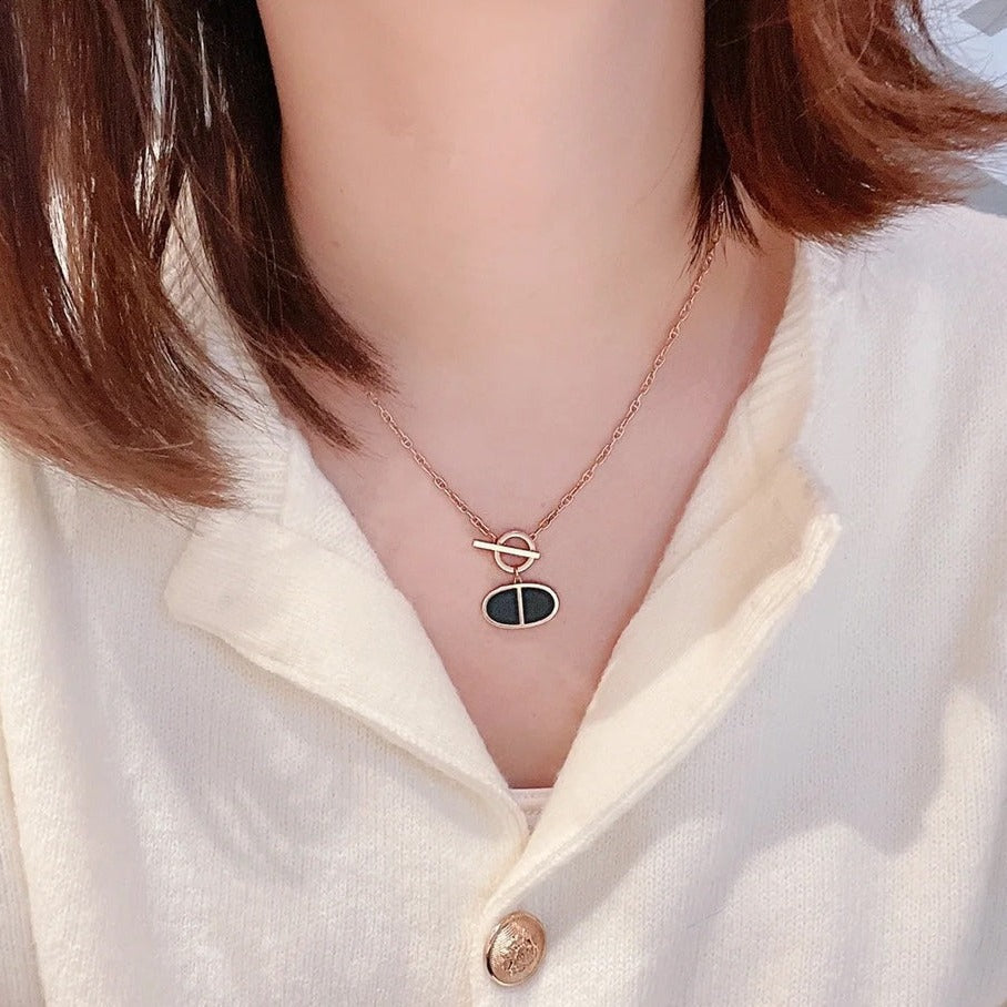 ??Loco?¡¥CHAINE VERSO BLACK CERAMIC NECKLACE