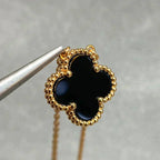 ??Loco?¡¥CLOVER 15MM BLACK ONYX SINGLE FLOWER NECKLACE