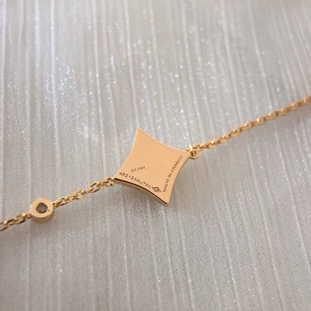 ??Loco?¡¥COLOR STAR CARNELIAN PINK GOLD DIAMOND BRACELET