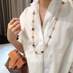 ??Loco?¡¥CLOVER 20 MOTIFS DARK MOP DIAMOND  NECKLACE