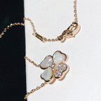 ??Loco?¡¥CLOVER MOP DIAMOND ROSE GOLD NECKLACE