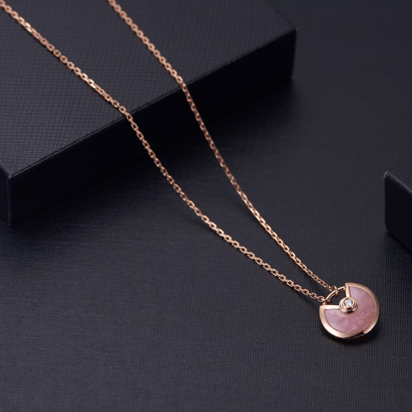 ??Loco?¡¥AMULETTE ROSE GOLD PINK MOP NECKLACE