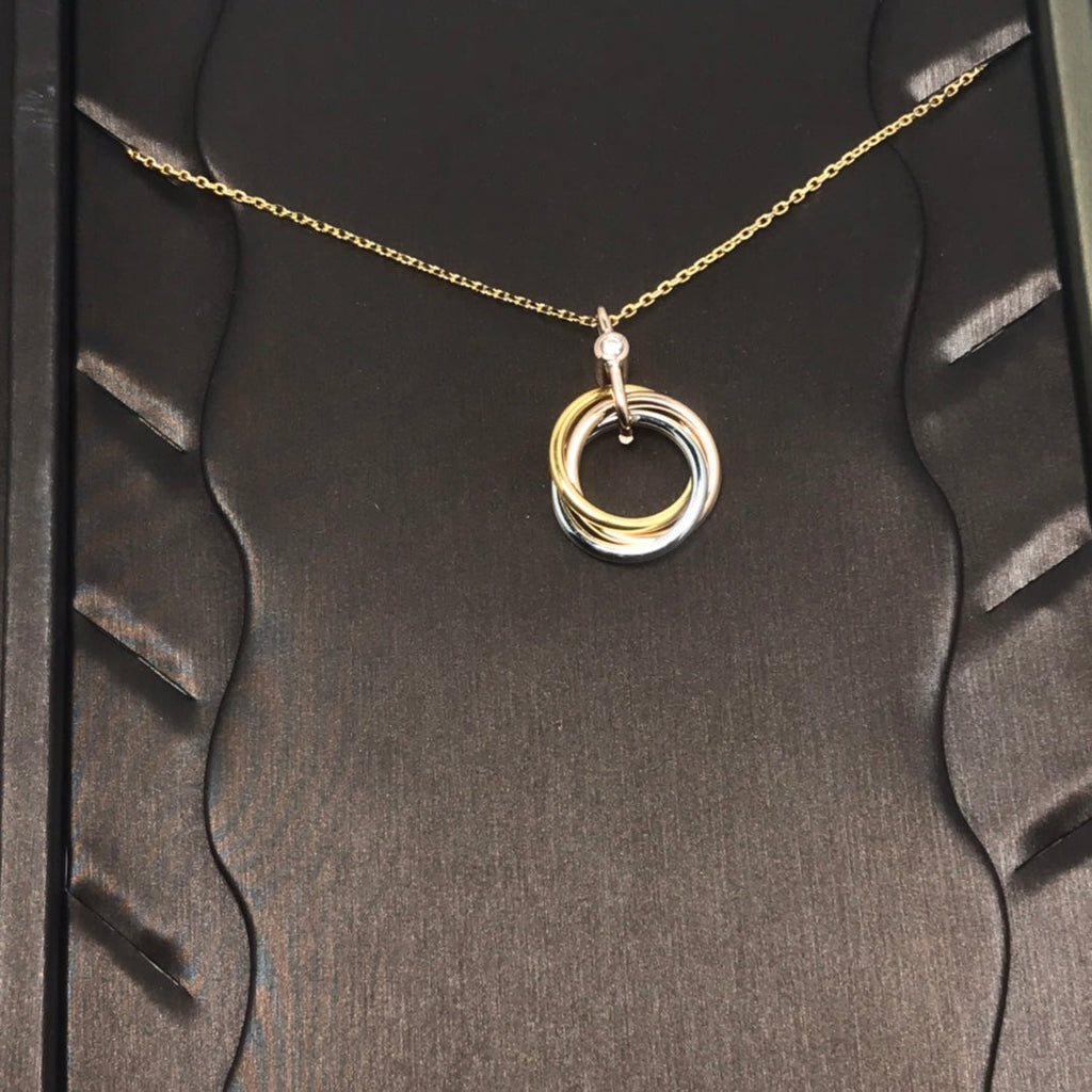 ??Loco?¡¥TRINITY SILVER GOLD PINK GOLD NECKLACE