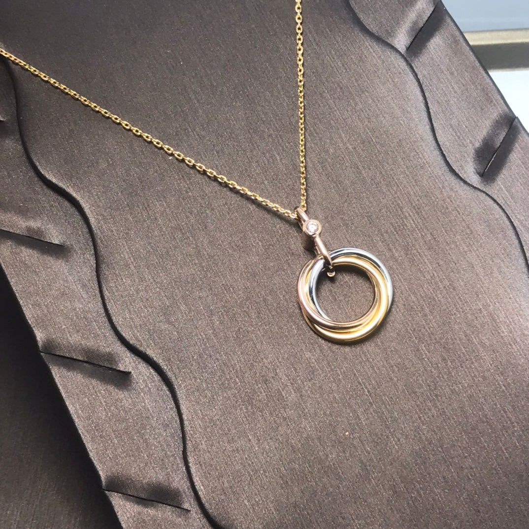 ??Loco?¡¥TRINITY SILVER GOLD PINK GOLD NECKLACE