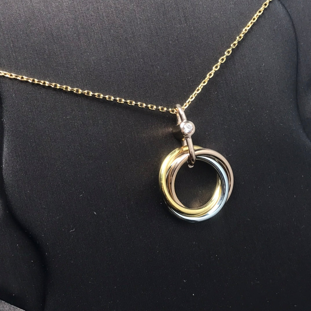??Loco?¡¥TRINITY SILVER GOLD PINK GOLD NECKLACE