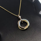 ??Loco?¡¥TRINITY SILVER GOLD PINK GOLD NECKLACE