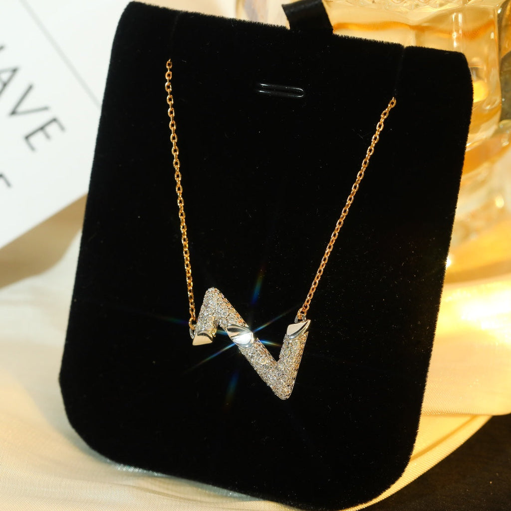 ??Loco?¡¥VOLT SILVER DIAMOND PEDANT NECKLACE
