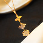 ??Loco?¡¥STAR AND SUN DIAMOND PINK GOLD NECKLACE