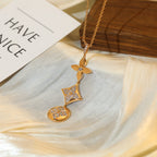 ??Loco?¡¥STAR AND SUN DIAMOND PINK GOLD NECKLACE