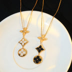 ??Loco?¡¥STAR AND SUN ONYX PINK GOLD NECKLACE