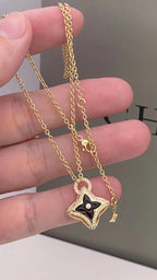 ??Loco?¡¥STAR PEDANT PINK GOLD DIAMOND NECKLACE