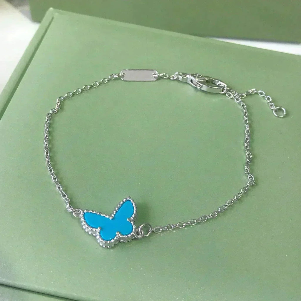 ??Loco?¡¥BUTTERFLY TURQUOISE BUTTERFLY BRACELET SILVER