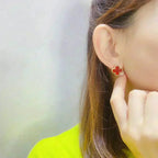 ??Loco?¡¥CLOVER MEDIUM 1 MOTIFS CARNELIAN  EARRINGS