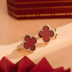 ??Loco?¡¥CLOVER MEDIUM 1 MOTIFS CARNELIAN  EARRINGS