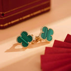 ??Loco?¡¥CLOVER MEDIUM 1 MOTIFS MALACHITE  EARRINGS