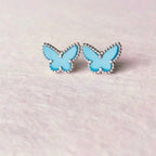 ??Loco?¡¥BUTTERFLY TURQUOISE EARRINGS SILVER