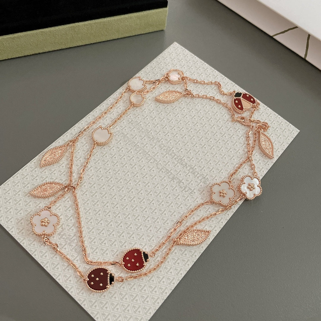 ??Loco?¡¥LUCKY SPRING 15 MOTIFS ROSE GOLD NECKLACE