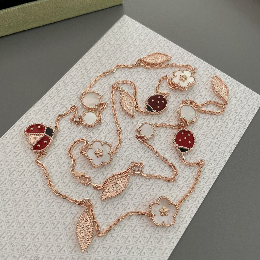 ??Loco?¡¥LUCKY SPRING 15 MOTIFS ROSE GOLD NECKLACE