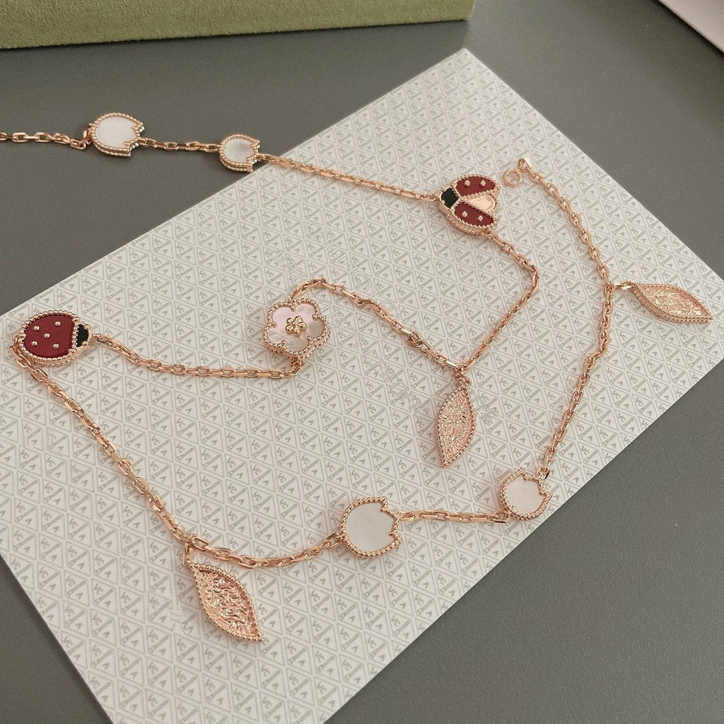 ??Loco?¡¥LUCKY SPRING 15 MOTIFS ROSE GOLD NECKLACE