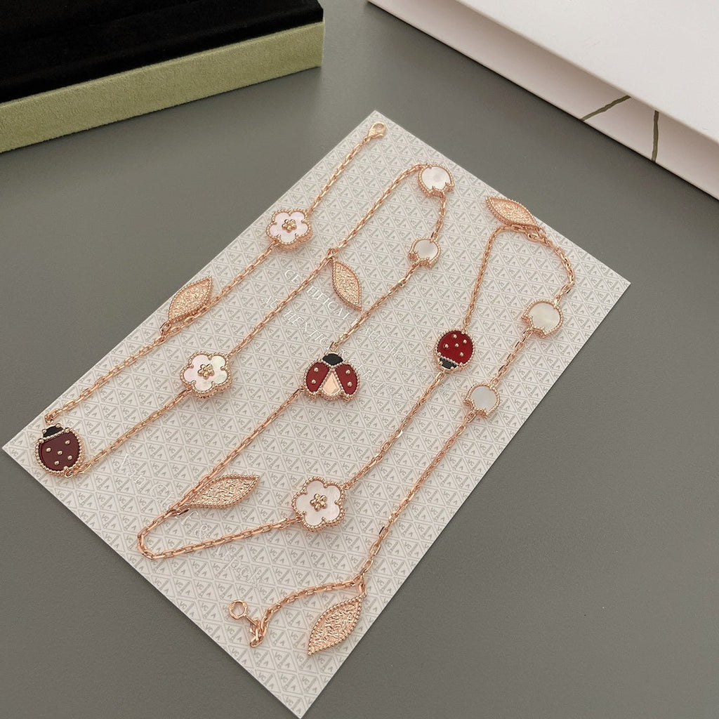 ??Loco?¡¥LUCKY SPRING 15 MOTIFS ROSE GOLD NECKLACE