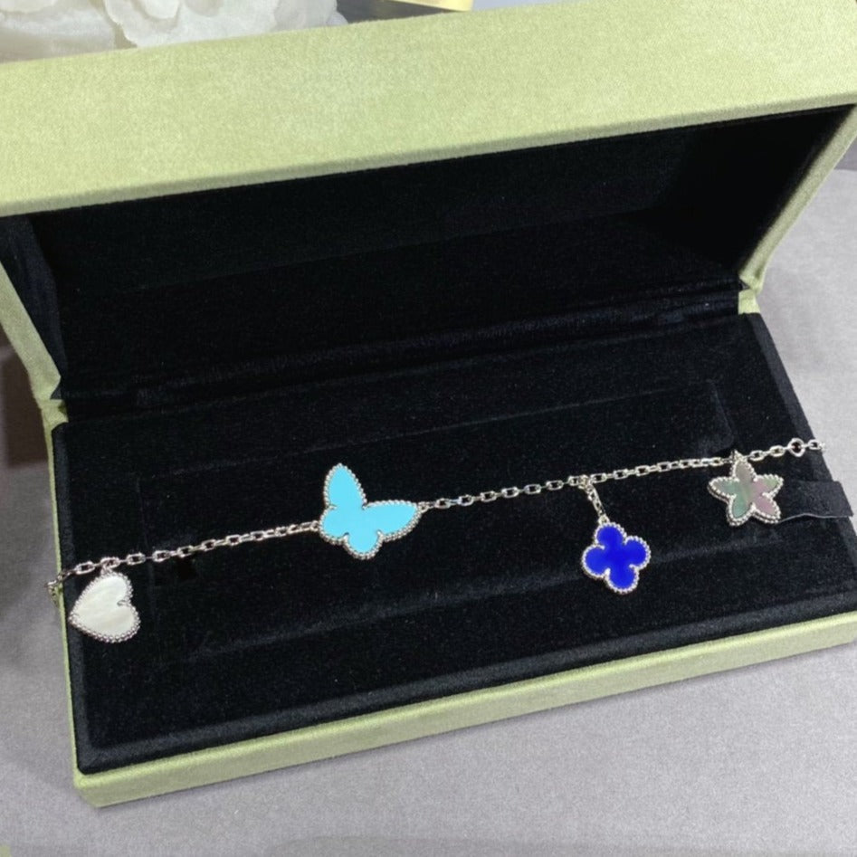 ??Loco?¡¥LUCKY SPRING SILVER BRACELET 4 MOTIF