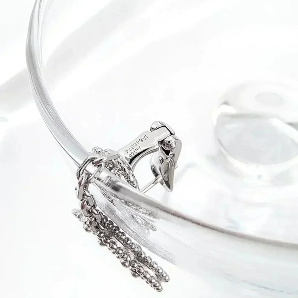 ??Loco?¡¥CLOVER 2 MOTIFS  DIAMOND ONYX EARRINGS SILVER