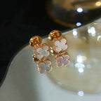 ??Loco?¡¥CLOVER MINI 9.5MM WHITE MOP EARRINGS
