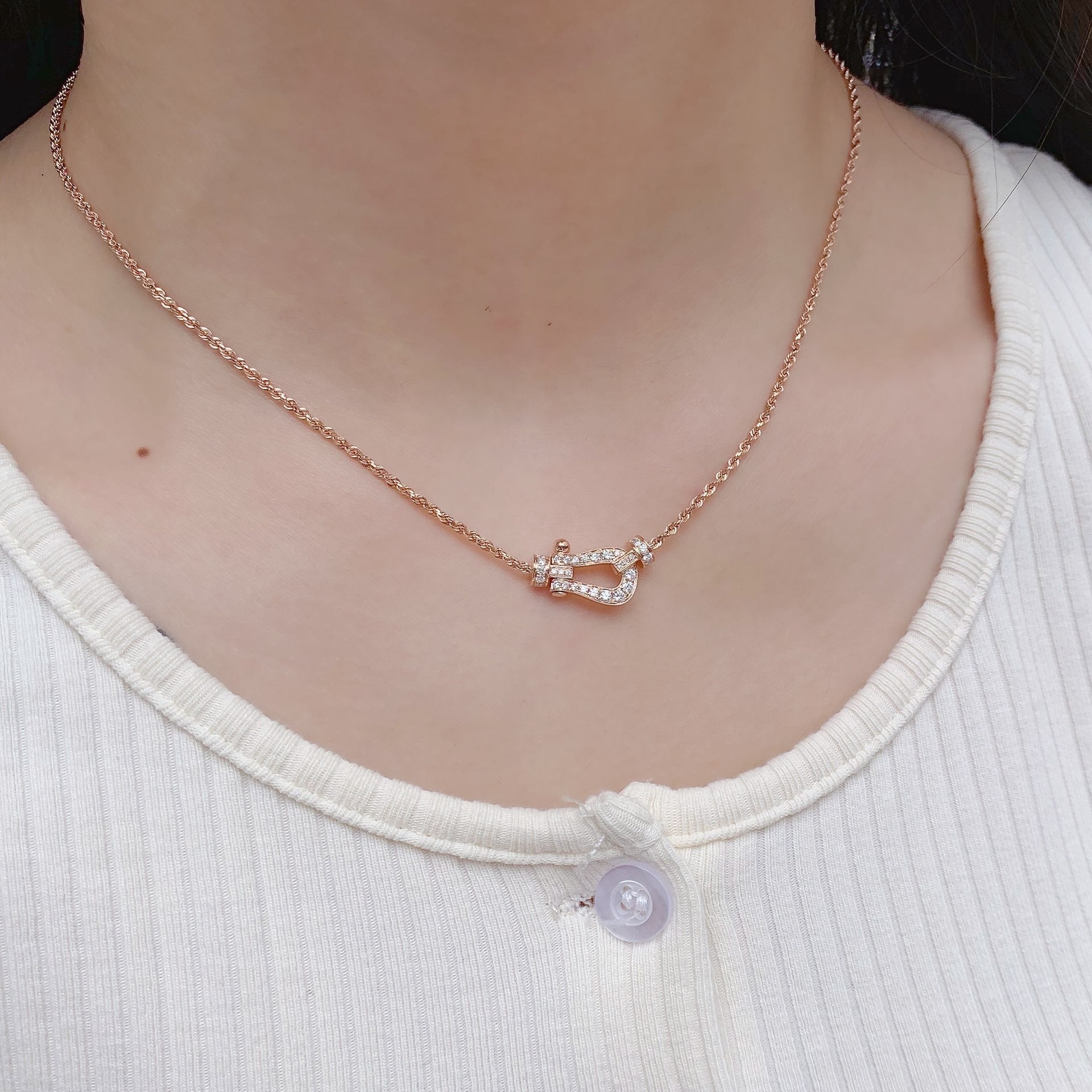 ??Loco?¡¥FORCE 10 PINK GOLD DIAMOND NECKLACE
