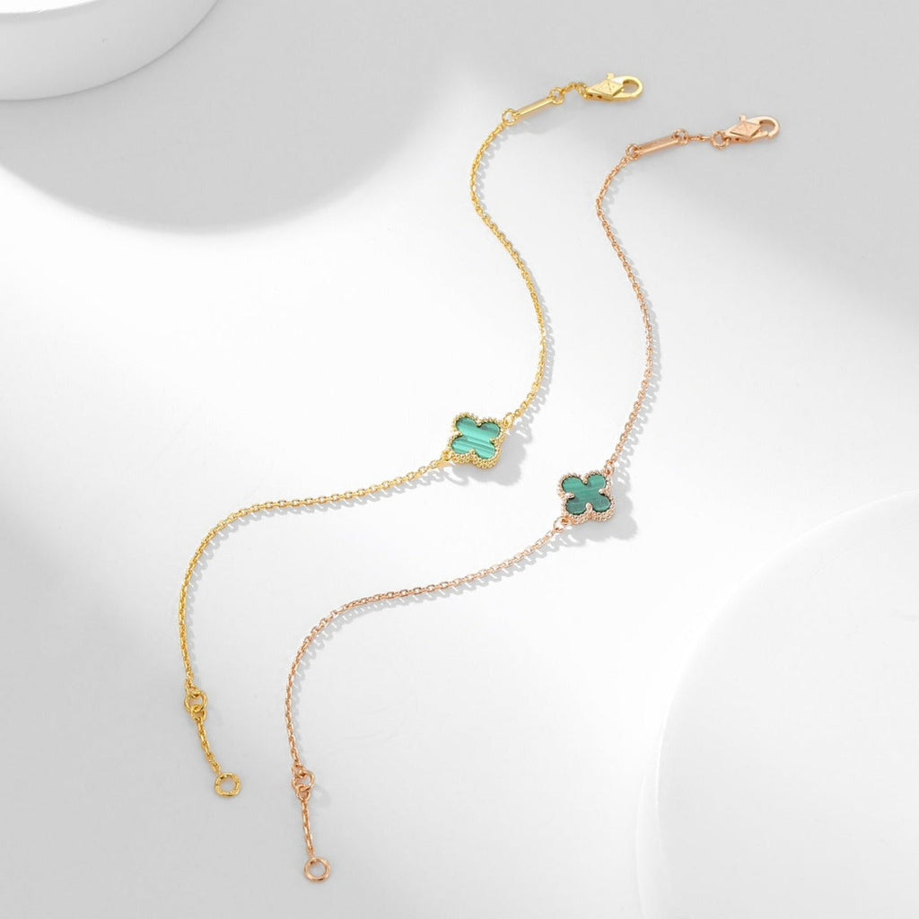 ??Loco?¡¥CLOVER BRACELET MALACHITE 1 MOTIF