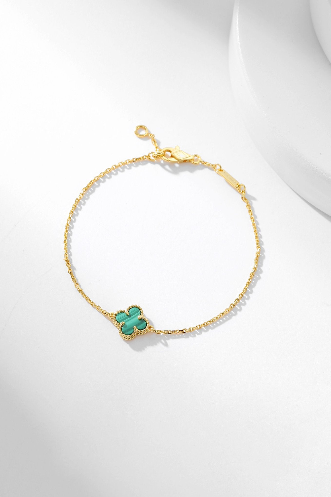 ??Loco?¡¥CLOVER BRACELET MALACHITE 1 MOTIF