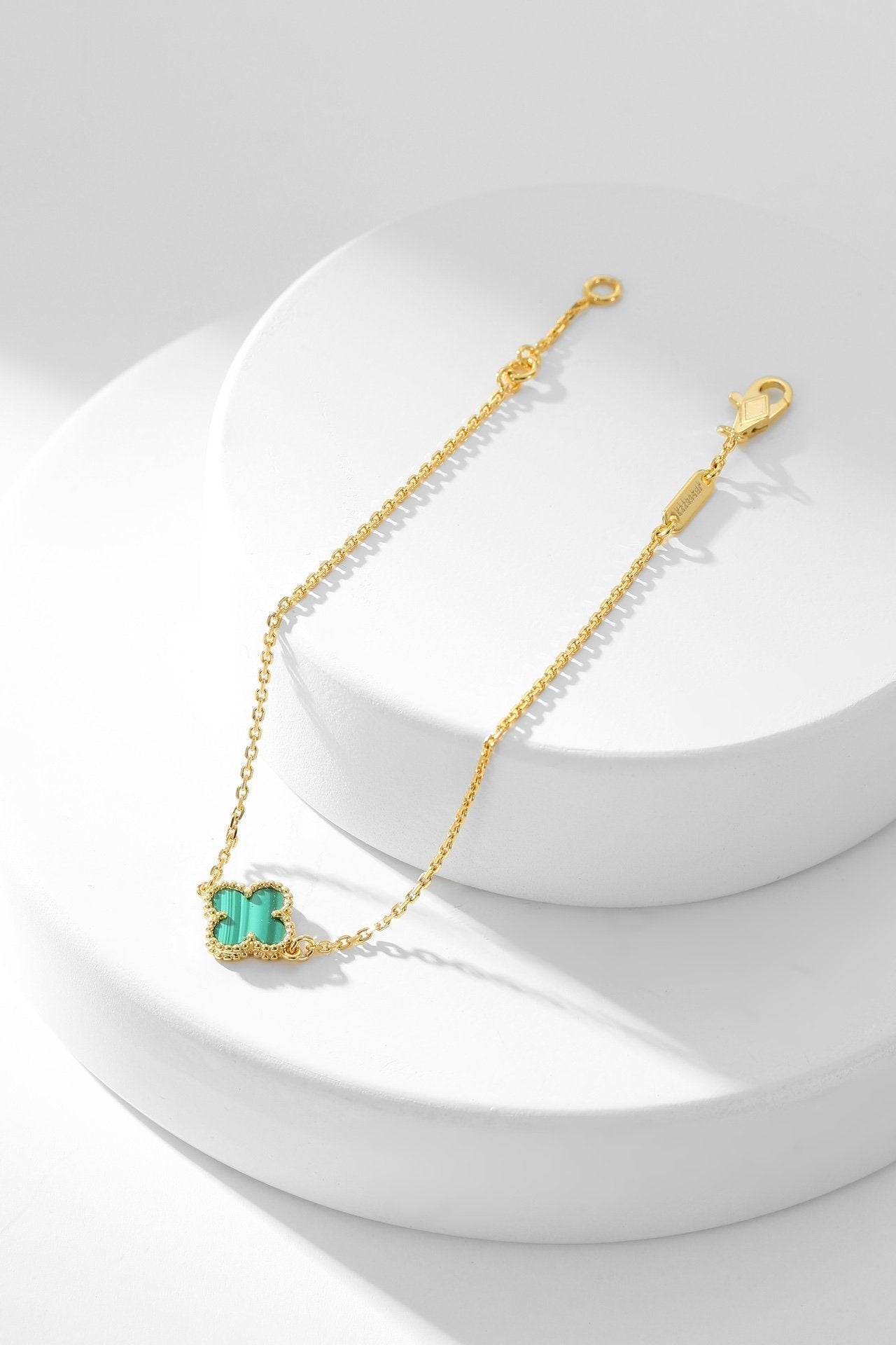 ??Loco?¡¥CLOVER BRACELET MALACHITE 1 MOTIF