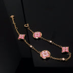 ??Loco?¡¥STAR AND SUN 4 MOTIF PINK MOP PINK GOLD BRACELET