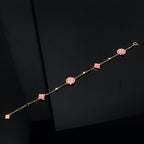 ??Loco?¡¥STAR AND SUN 4 MOTIF PINK MOP PINK GOLD BRACELET