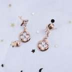 ??Loco?¡¥STAR AND SUN PINK GOLD MOP DROP EARRINGS