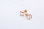 ??Loco?¡¥STAR AND SUN PINK GOLD MOP STUD EARRINGS