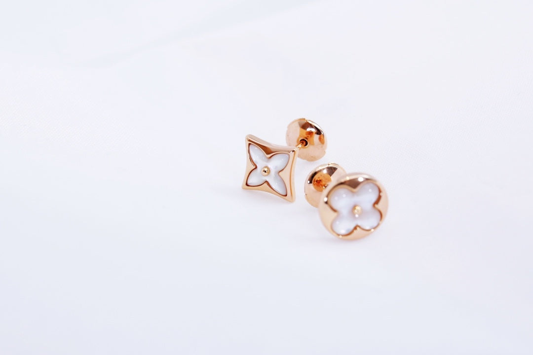 ??Loco?¡¥STAR AND SUN PINK GOLD MOP STUD EARRINGS