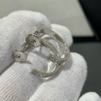 ??Loco?¡¥LOVE DIAMOND SILVER HOOP EARRINGS