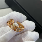 ??Loco?¡¥LOVE DIAMOND PINK GOLD HOOP EARRINGS