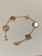 ??Loco?¡¥STAR AND SUN 5 MOTIF MOP PINK GOLD BRACELET