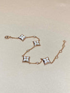 ??Loco?¡¥STAR 4 MOTIF MOP DIAMOND PINK GOLD BRACELET