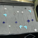 ??Loco?¡¥LUCKY CLOVER SILVER 11 MOTIF NECKLACE