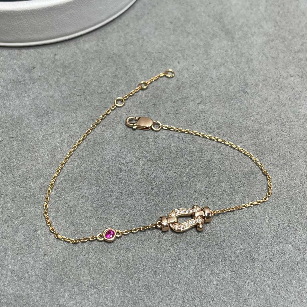 ??Loco?¡¥FORCE 10 DIAMOND CHAIN LINK PINK GOLD BRACELET