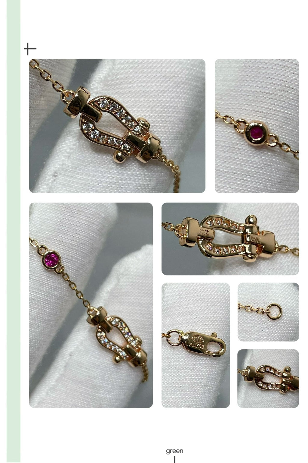 ??Loco?¡¥FORCE 10 DIAMOND CHAIN LINK PINK GOLD BRACELET