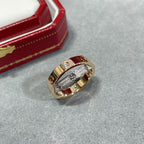 ??Loco?¡¥LOVE PINK GOLD SILVER DIAMOND DOUBLE RING