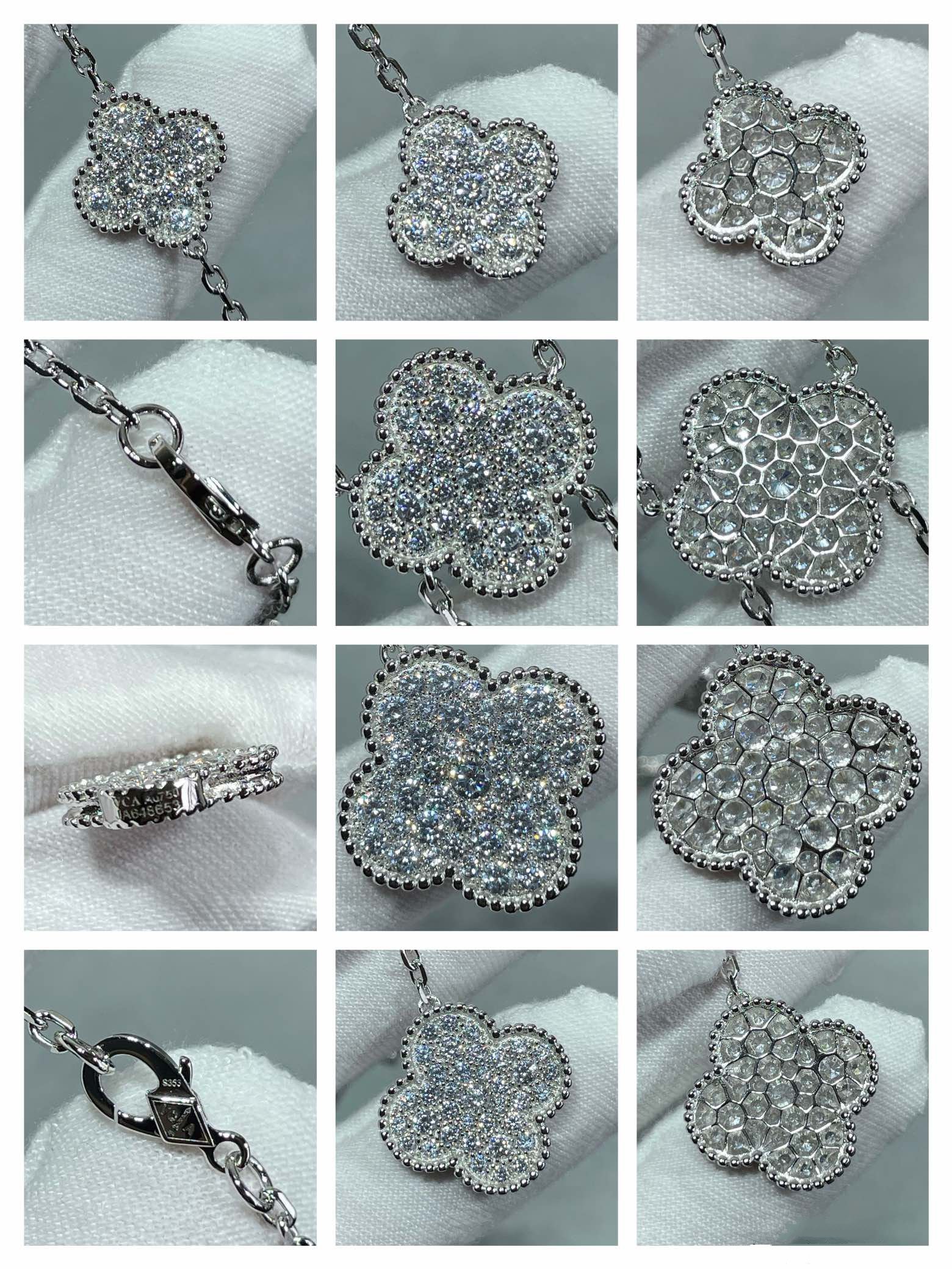 ??Loco?¡¥CLOVER 6 MOTIF DIAMOND PAVED NECKLACE