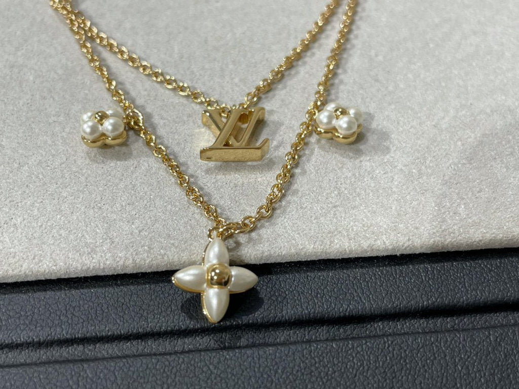 ??Loco?¡¥FLOWERGRAM GOLD MOP DOUBLE ROW NECKLACE