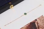 ??Loco?¡¥STAR AND SUN 4 MOTIF PINK GOLD MALACHITE BRACELET