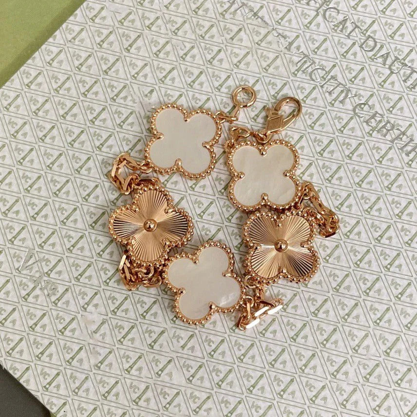 [Loco]New CLOVER WHITE PEARL MOP 5 MOTIF BRACELET COLLECTION